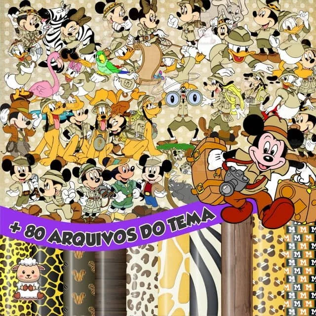 Prévia de Kit Digital Mickey Safari 01 Png