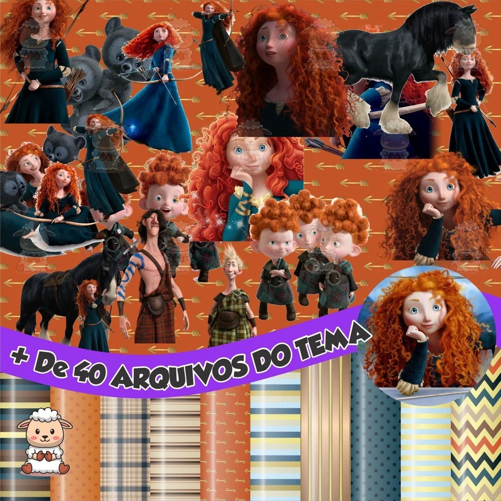 Prévia de Kit Digital Princesa Merida Valente 01 Png