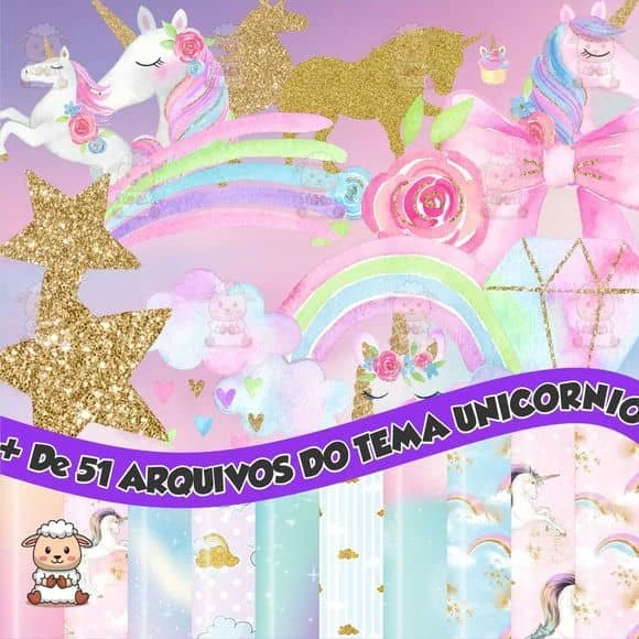 Prévia de Kit Digital Unicornio 01 Png