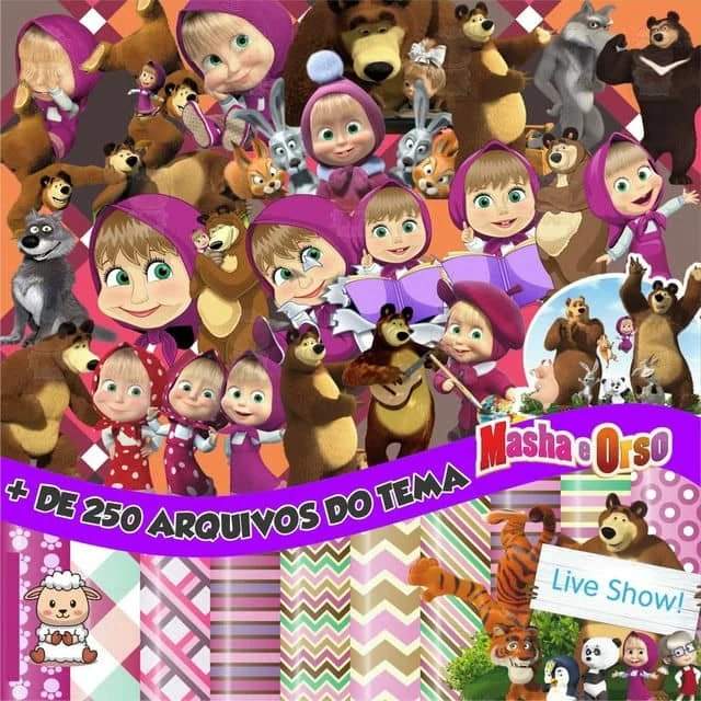 Prévia de Kit Digital Masha e o Urso 01 Png