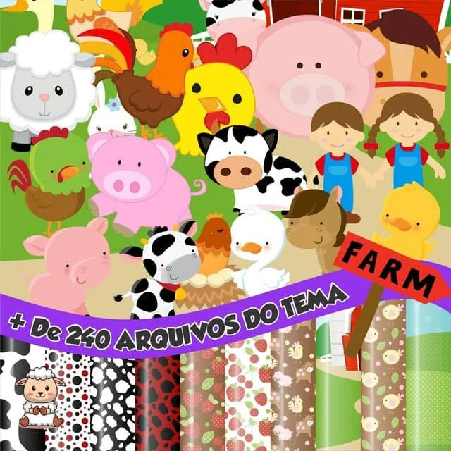 Prévia de Kit Digital Fazendinha Cute 01 Png