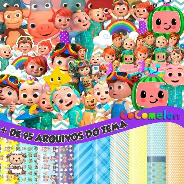 Prévia de Kit Digital Cocomelon Looloo Kids Zigalucocomelon 01 Png