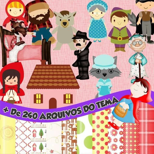 Prévia de Kit Digital Chapeuzinho Vermelho Cute 01 Png