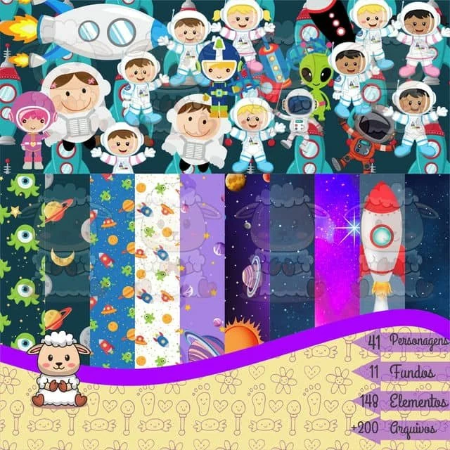 Prévia de Kit Digital Astronauta 01 Png
