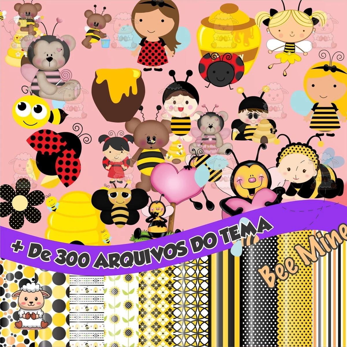 Prévia de Kit Digital Abelhinha Bee 01 Png