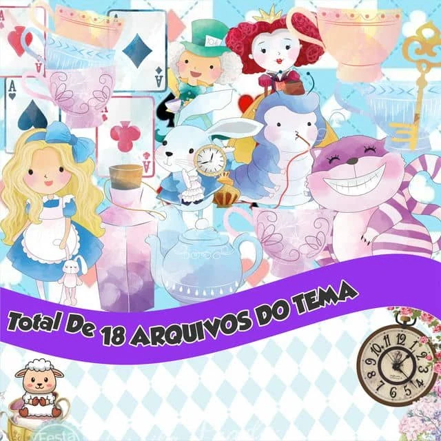 Prévia de Kit Digital Alice Aquarela 01 Png