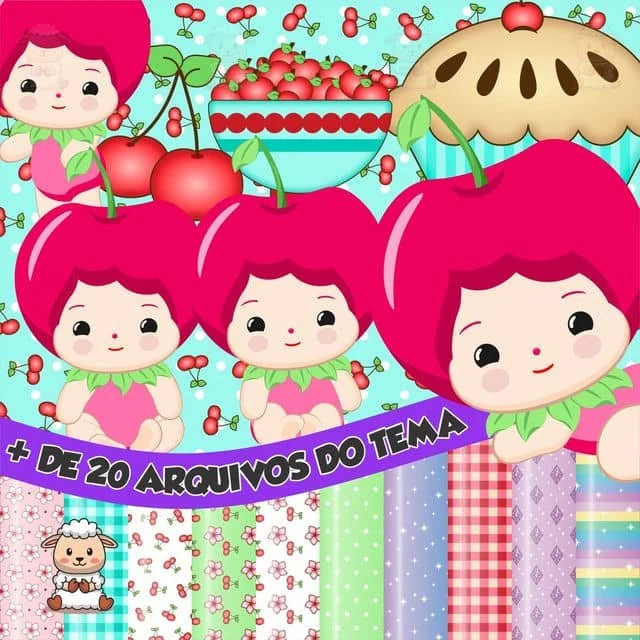 Prévia de kit Digital Baby Cerejinha 01 Png