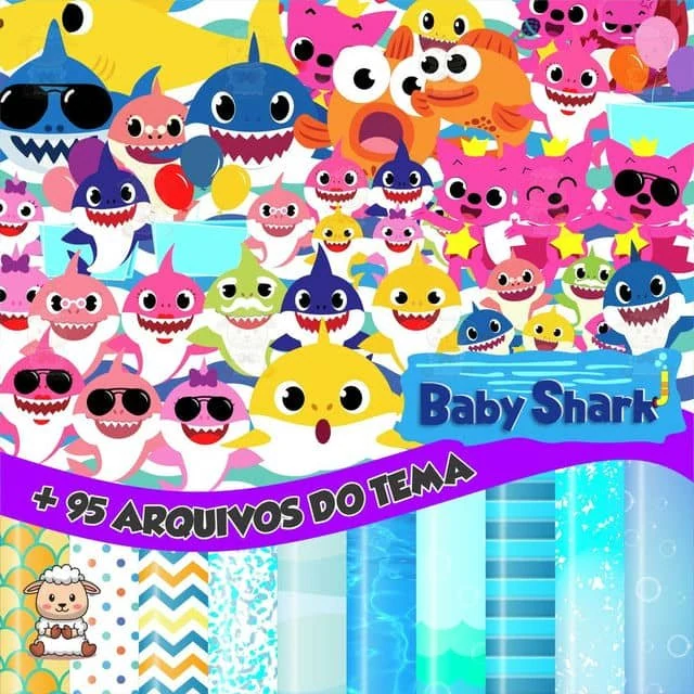 Prévia de Kit Digital Baby Shark 01 Png