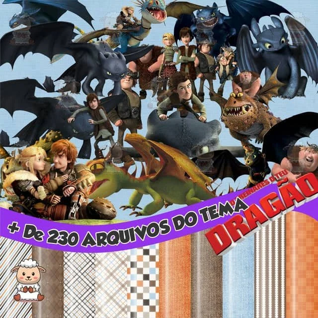 Prévia de Kit Digital Como Treinar Seu Dragão 01 Png