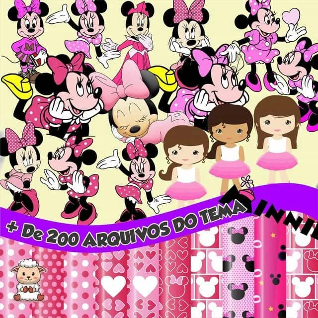 Prévia de Kit Digital Minnie Rosa 02 Png