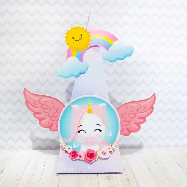 Prévia de Caixa Piramide Unicornio 01 Silhouette Corte