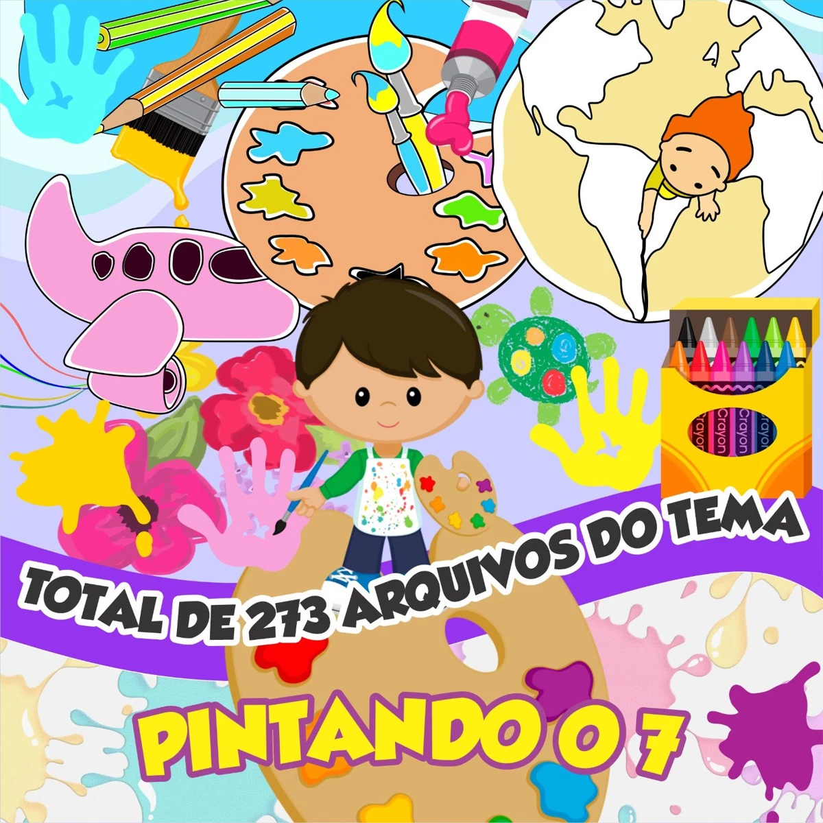 Prévia de Kit Digital Pintando o 7 Png 01 e 02