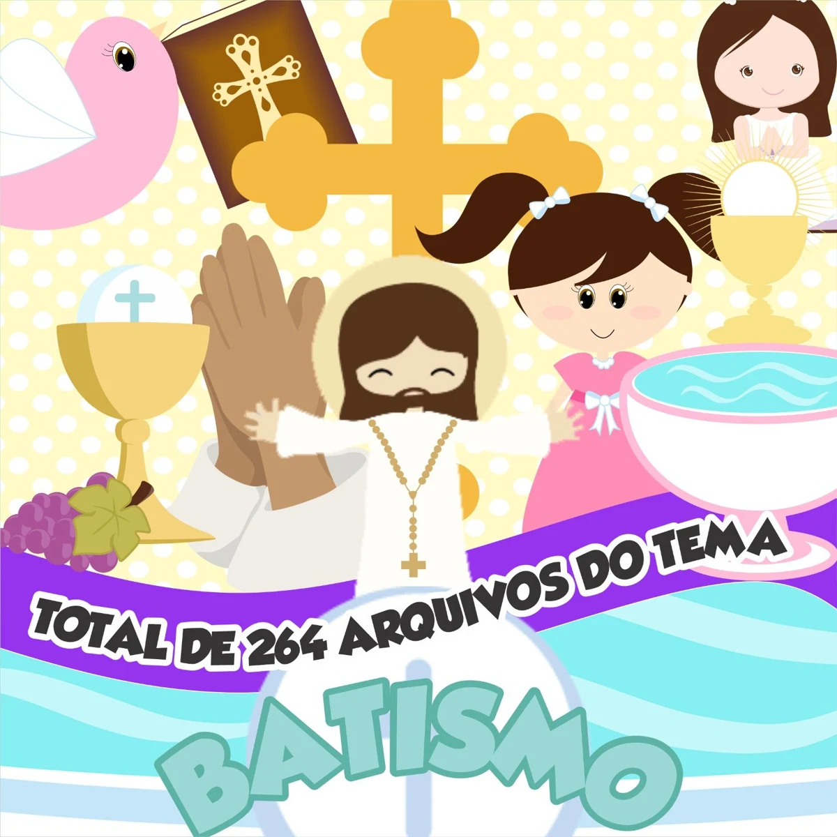 Prévia de Kit Digital Batismo 01 Png