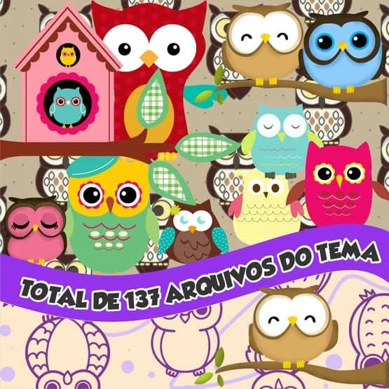 Prévia de Kit Digital Coruja 02 Png