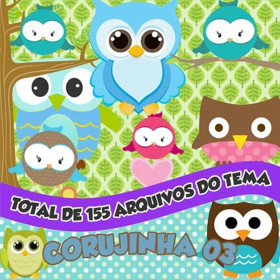 Prévia de Kit Digital Corujinha 03 Png