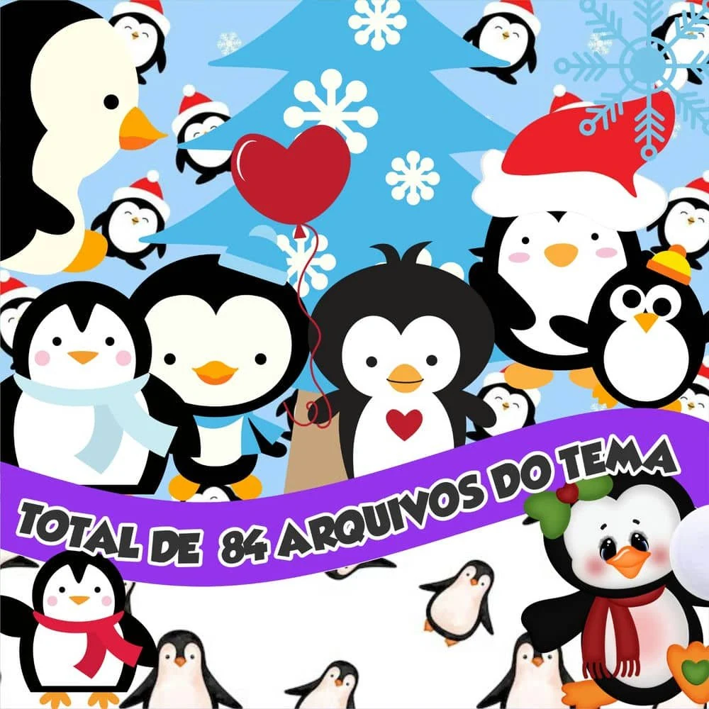 Prévia de kit Digital Pinguim 01 PNG