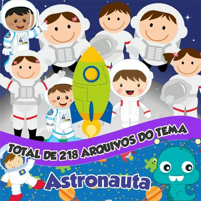 Prévia de kit Digital Astronauta 02 PNG
