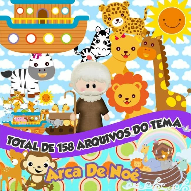 Prévia de kit Digital Arca de Noé 01 PNG
