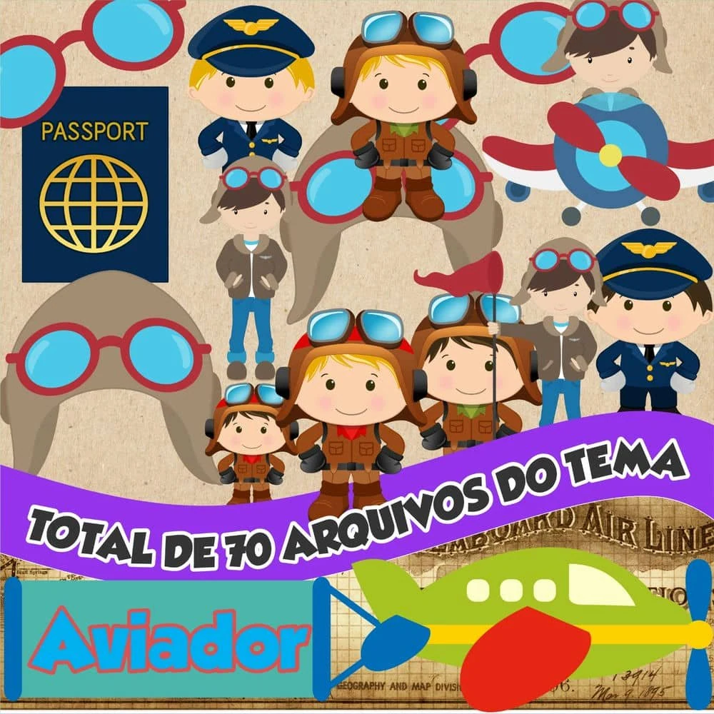 Prévia de Kit Digital Aviador 03 Png
