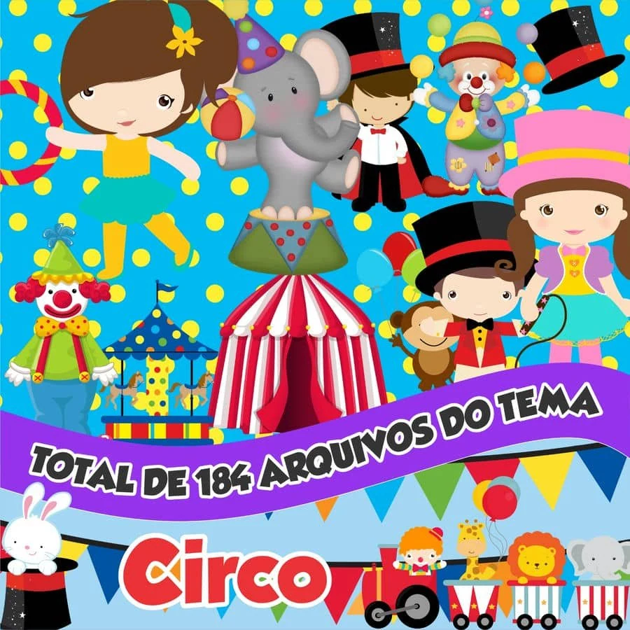 Prévia de Kit Digital Circo 01 Png