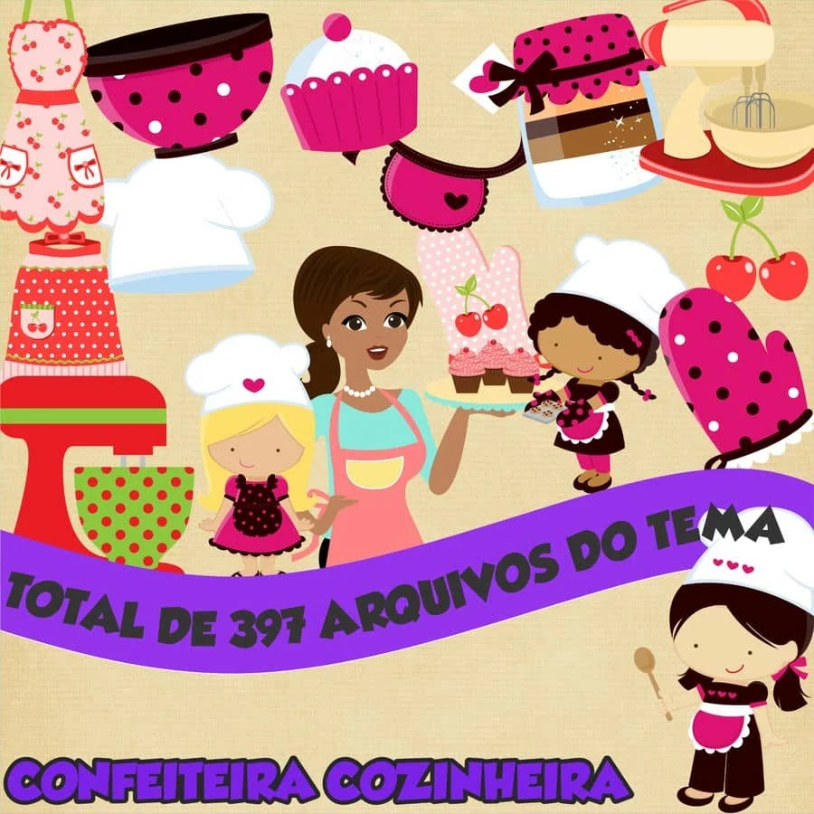 Prévia de Kit Digital Confeiteira e Cozinheira 02 Png
