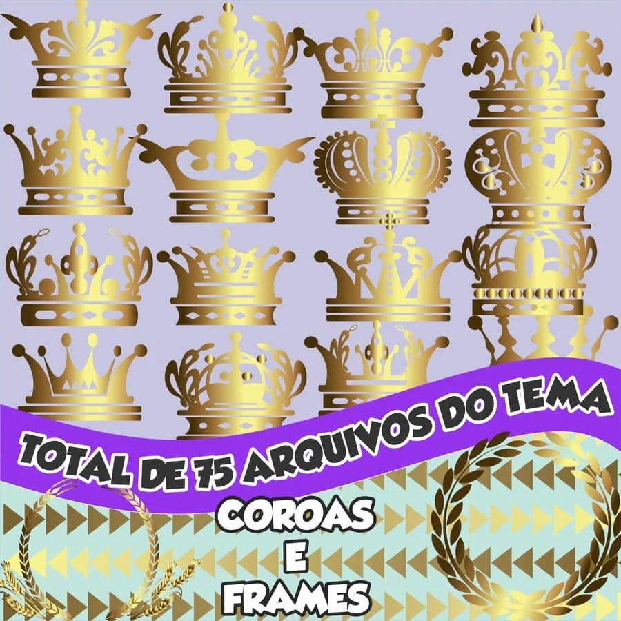 Prévia de Kit Digital Frames e Coroa Dourada 01 Png