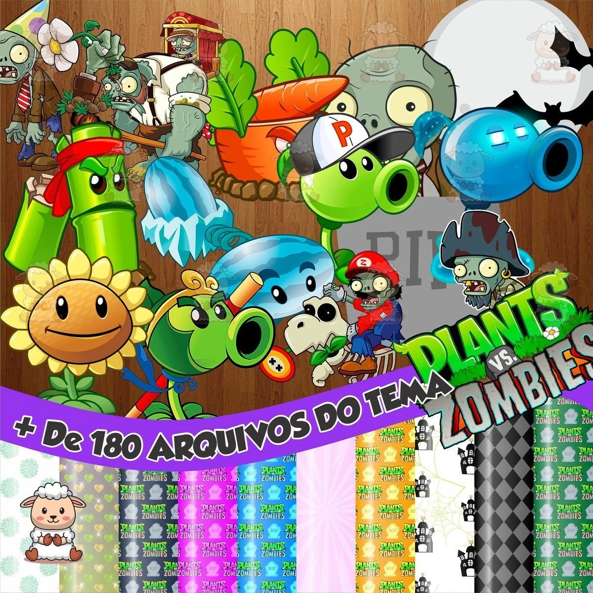 Prévia de Kit Digital Planta Vs Zumbi 01 Png