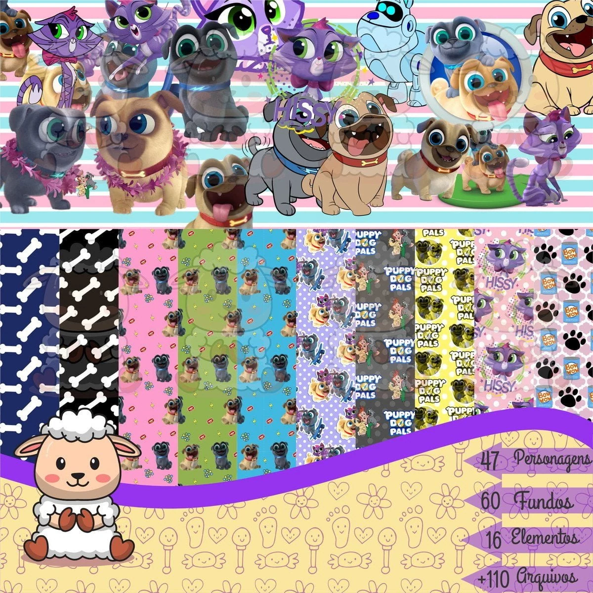 Prévia de Kit Digital Puppy Dog Pals 01 Png