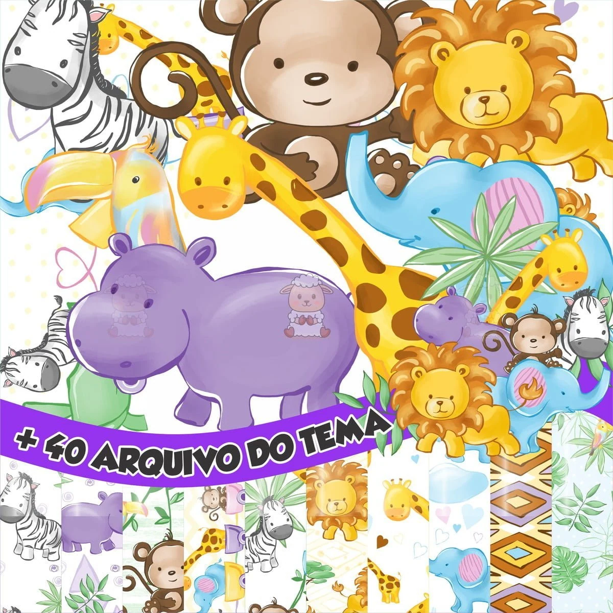 Prévia de Kit Digital Safari Animais da Floresta 01 Png