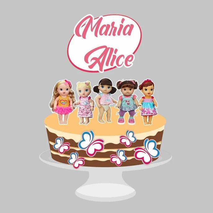 Prévia de Topo De Bolo Baby Alive 02 Silhouette e PDF