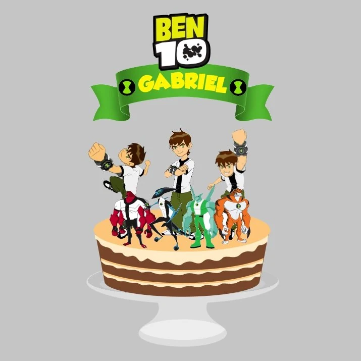 Prévia de Topo De Bolo Ben 10 01 Silhouette e PDF