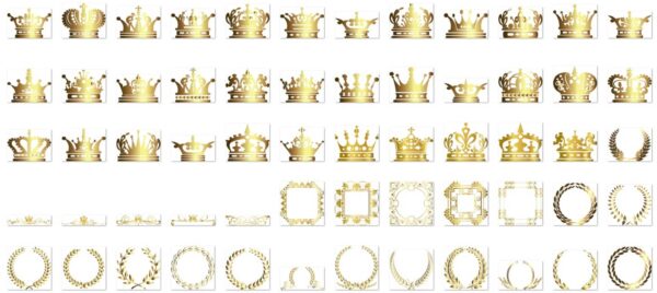 Coroa e Frames PNG Dourada